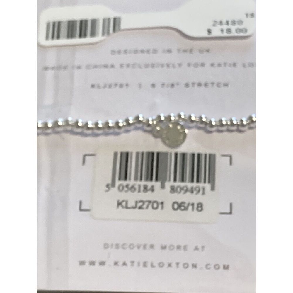 Katie Loxton Happy Ever After Bride Bracelet Stretch Silver Tone NWT Heart - Picture 6 of 6
